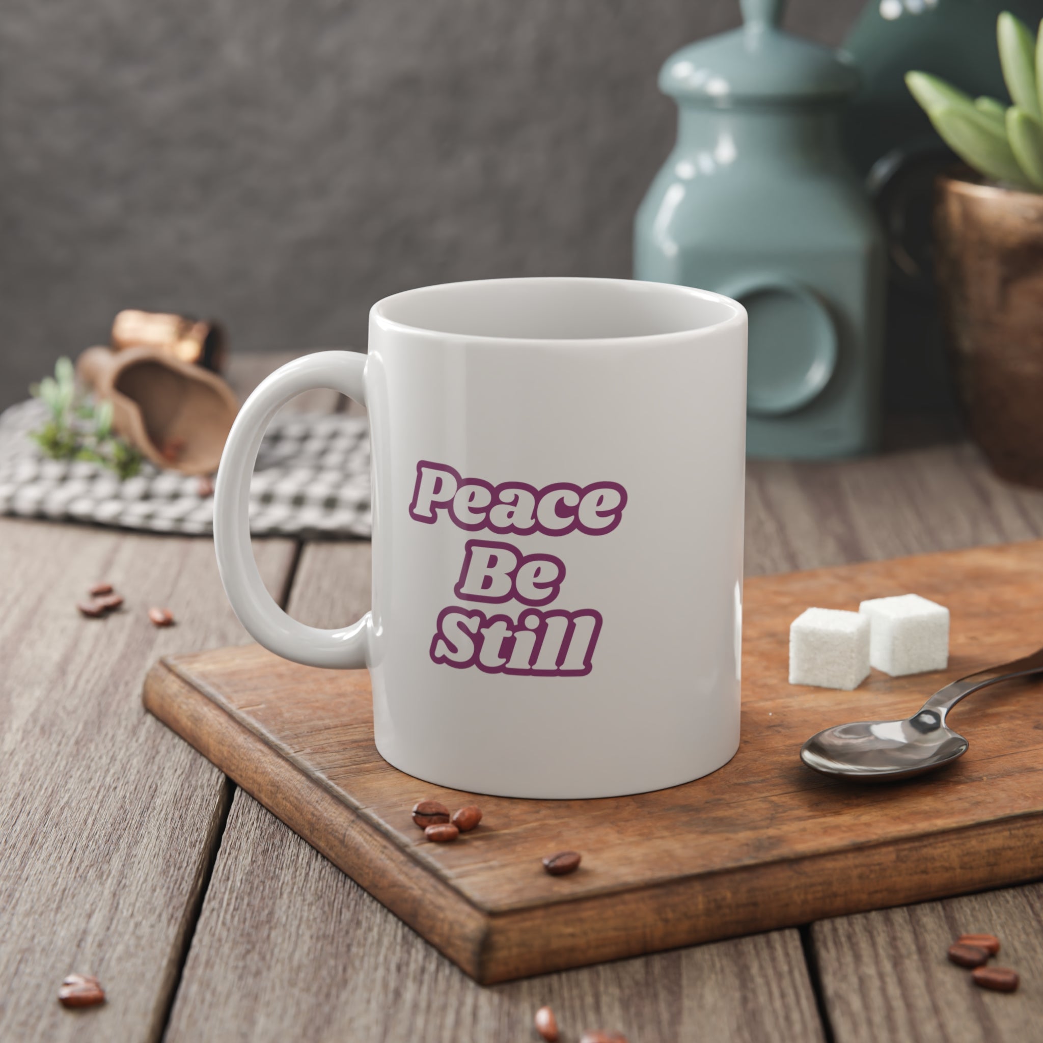 Peace White Ceramic Mug, 11oz