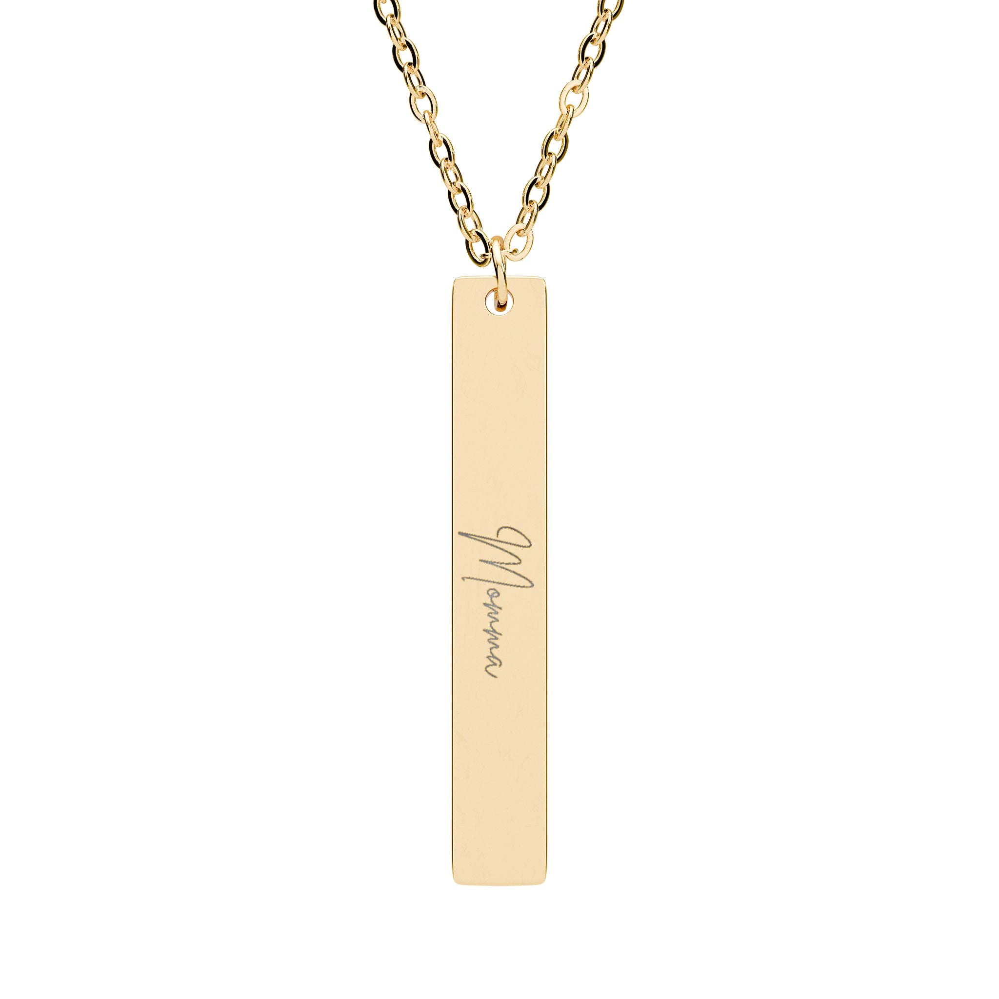Vertical Bar Necklace (Engraving)