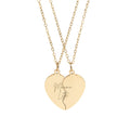 Momma/Little Break Apart Heart Necklace Set (Engraving)