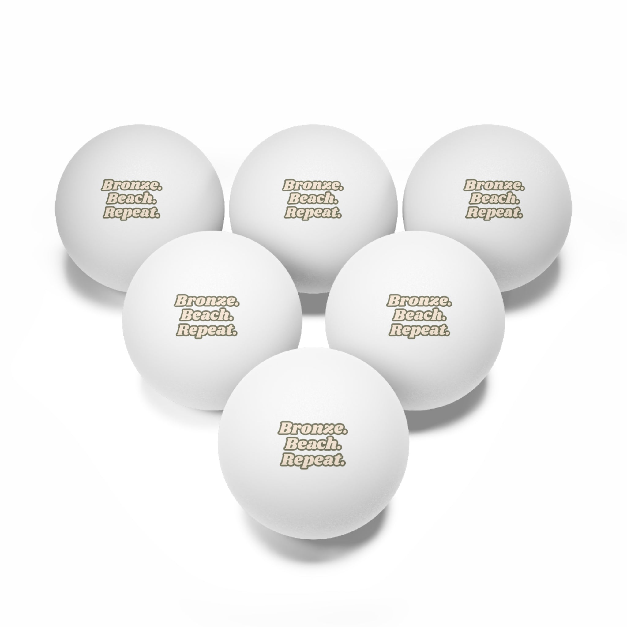 Bronze Ping Pong Balls, 6 pcs