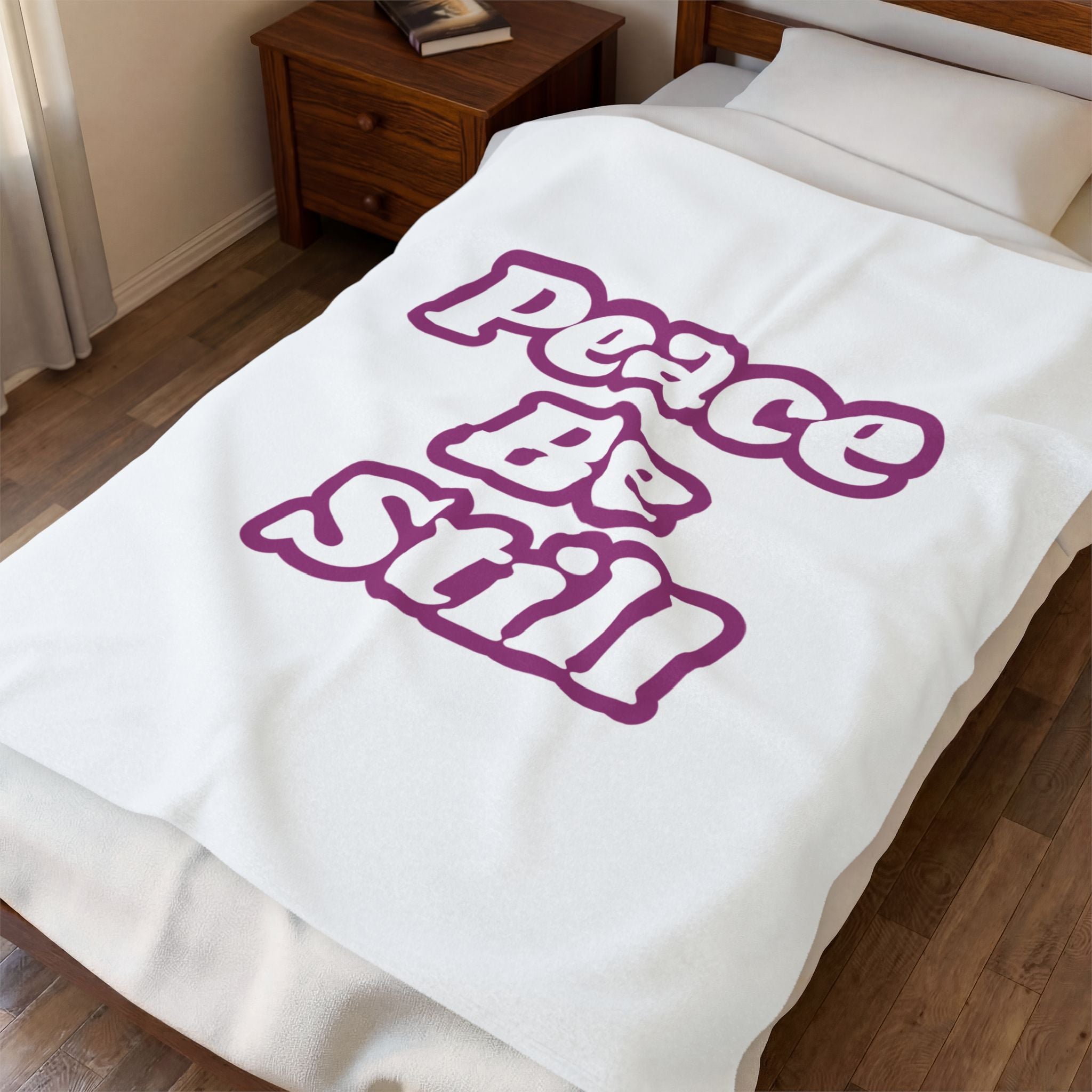 Peace Velveteen Plush Blanket