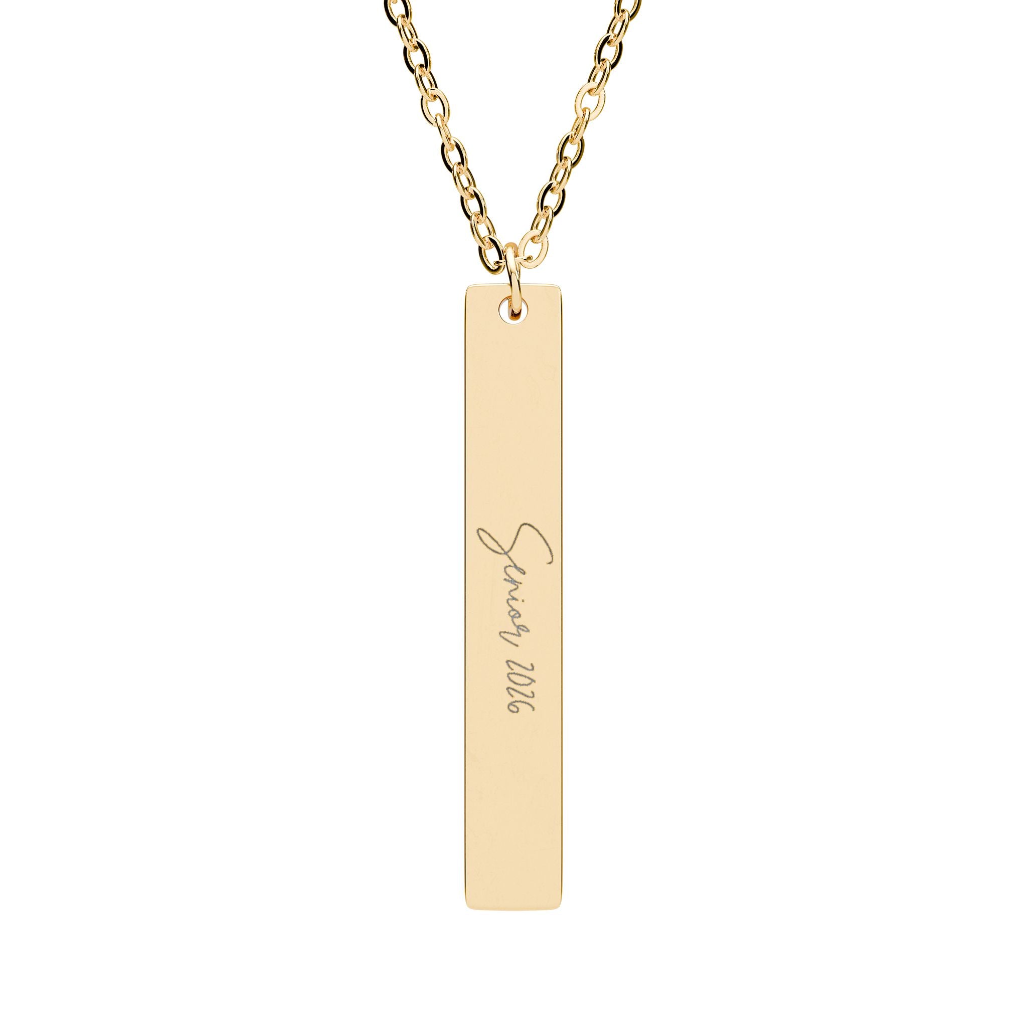 Senior Vertical Bar Necklace (Engraving)