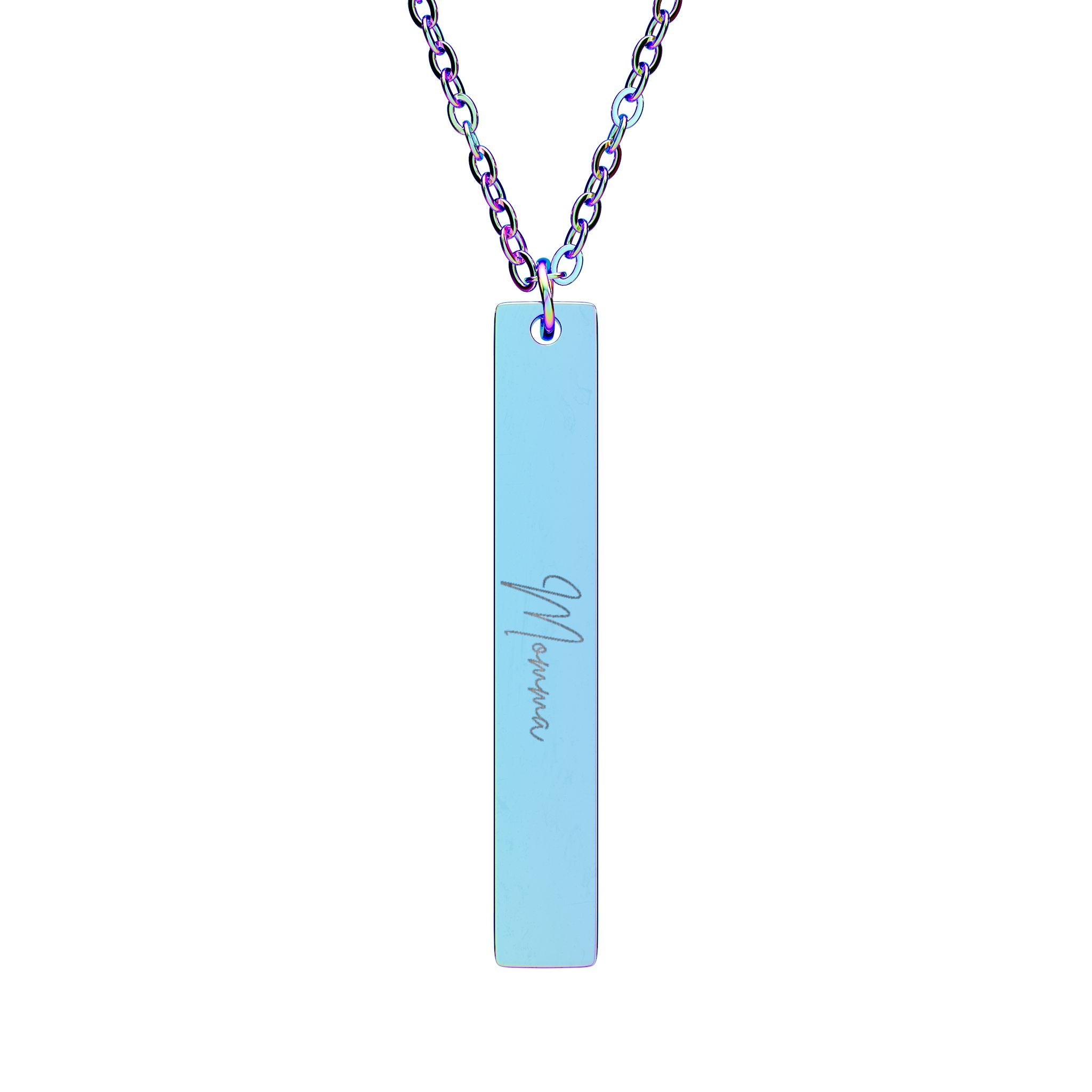 Vertical Bar Necklace (Engraving)
