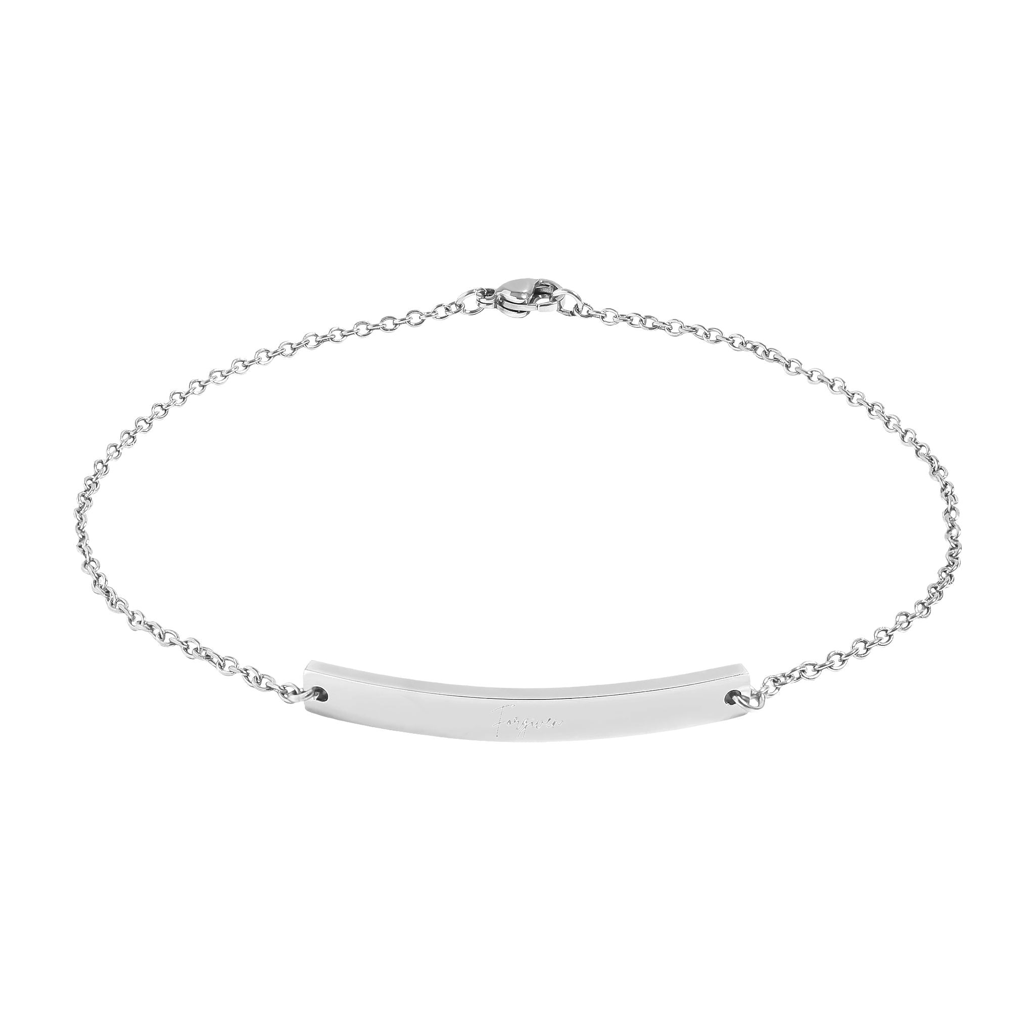 Forgiven Curved Bar Anklet (Engraving)