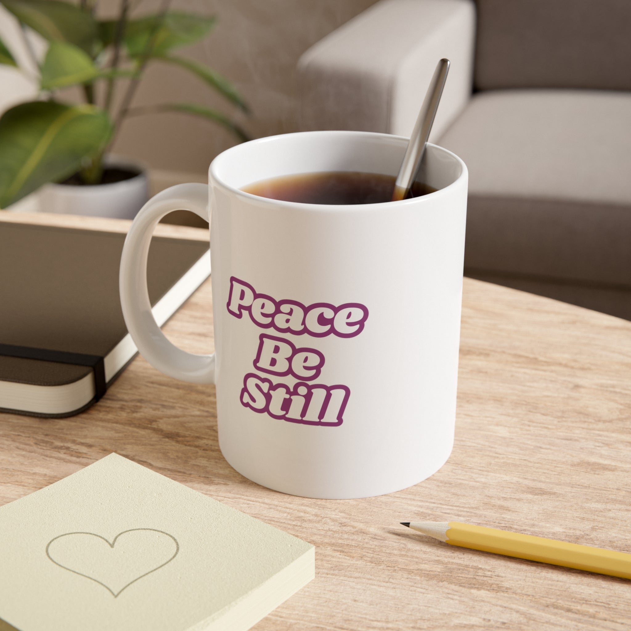 Peace White Ceramic Mug, 11oz