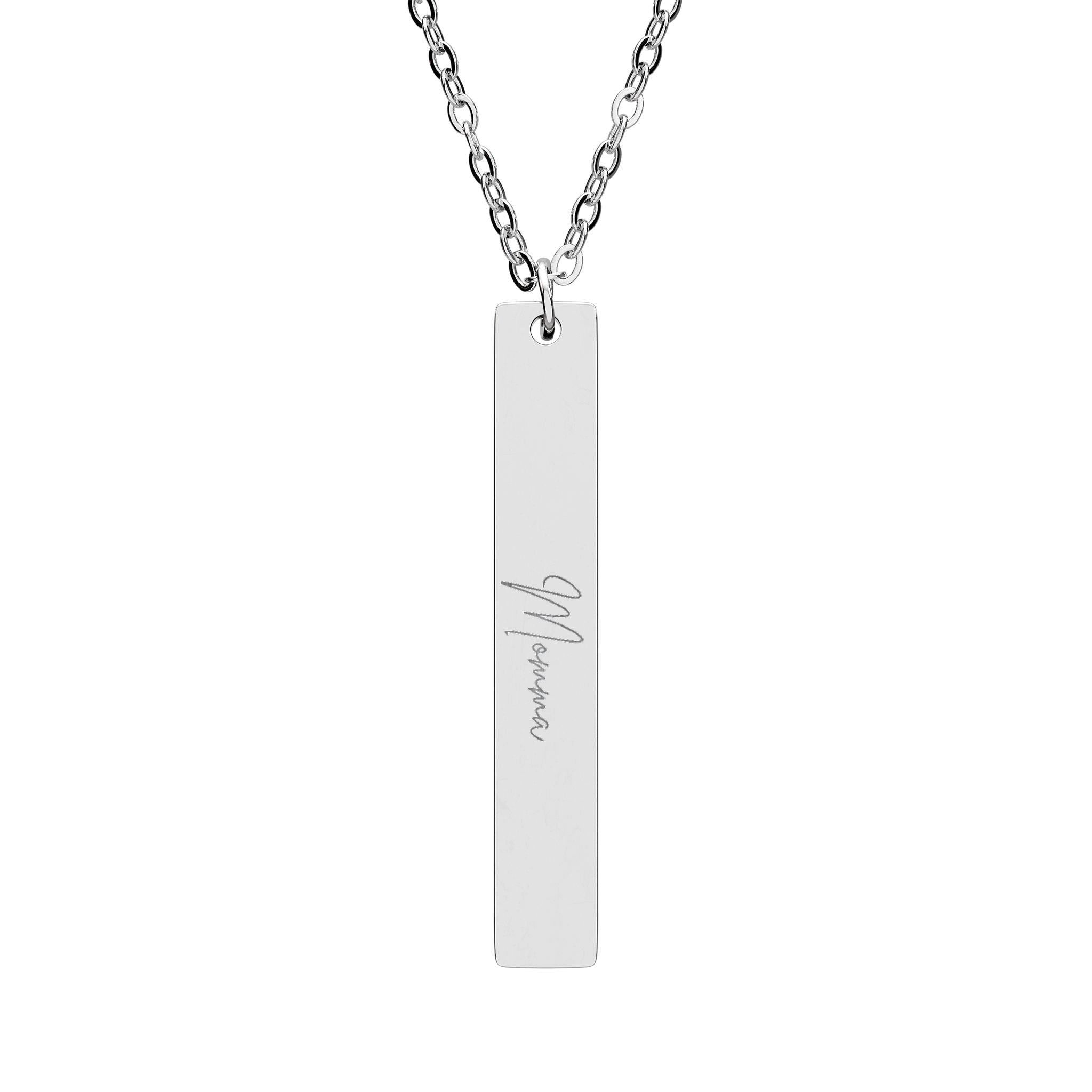 Vertical Bar Necklace (Engraving)