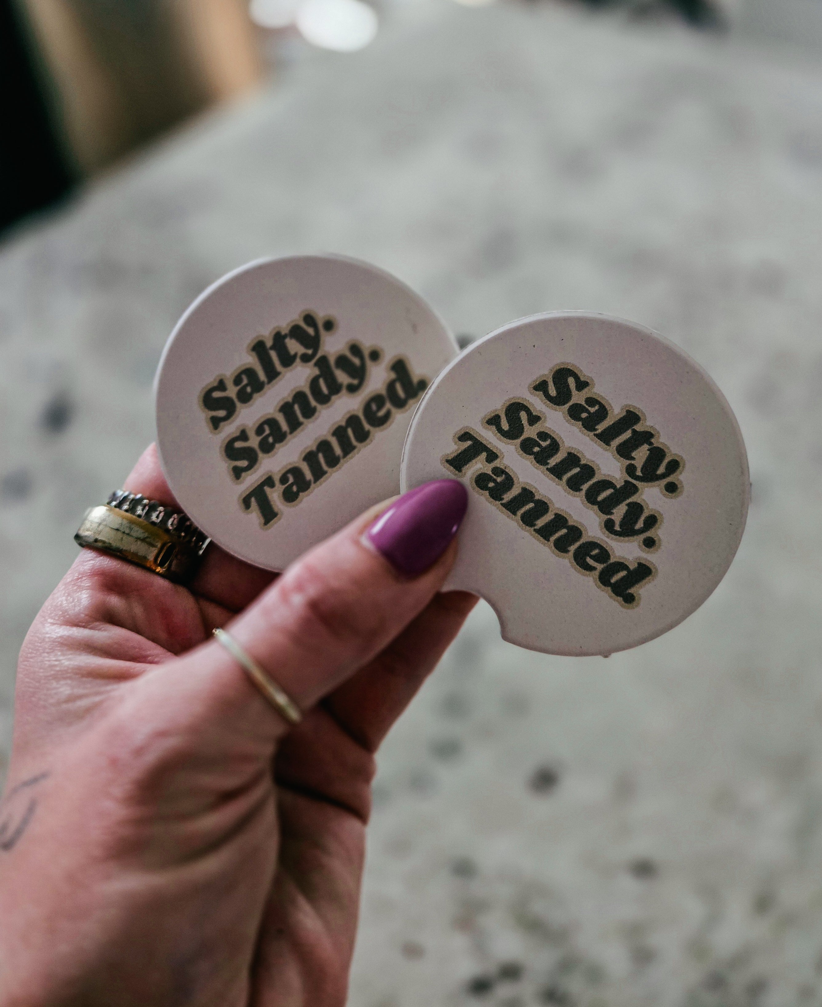 Salty Soapstone Car Coaster