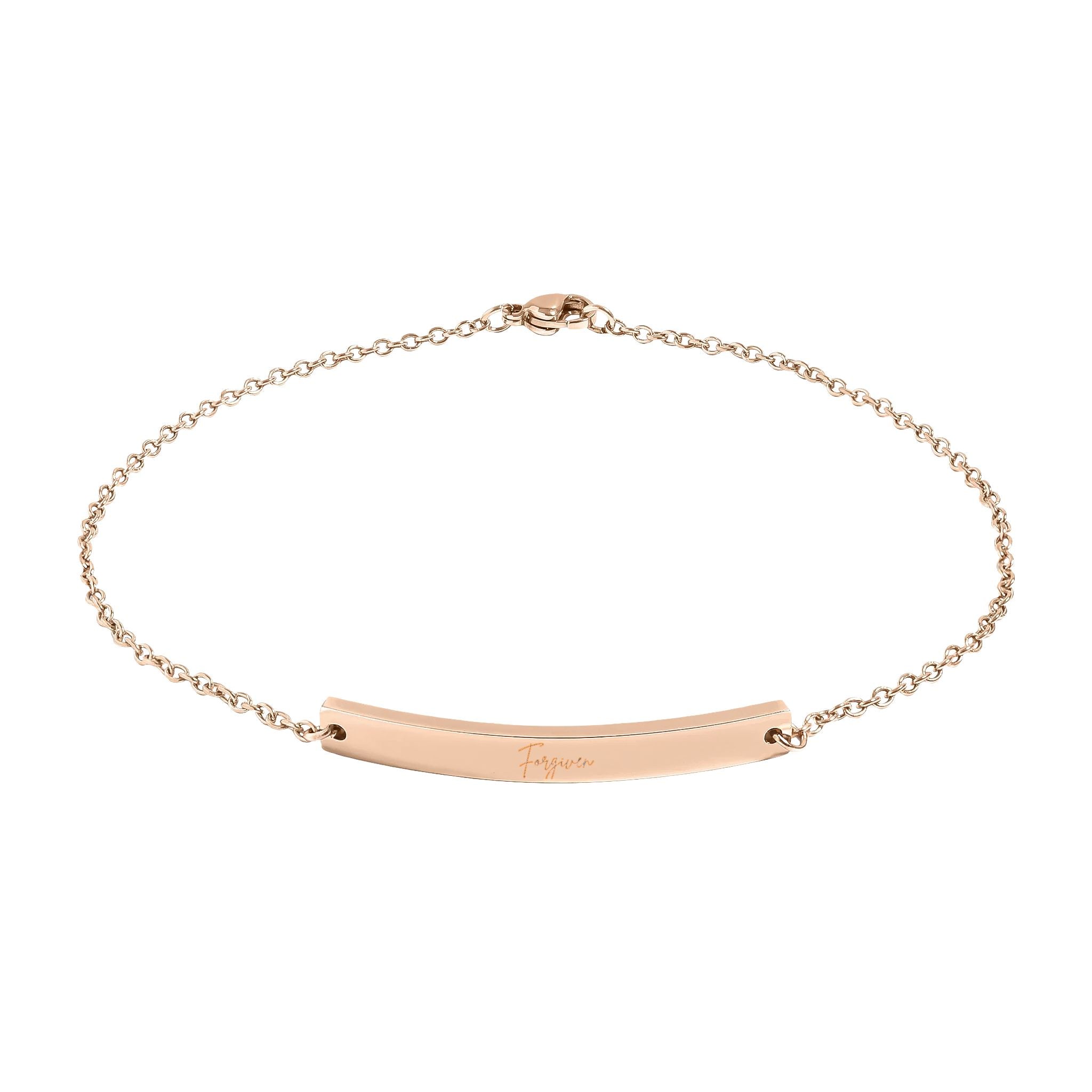 Forgiven Curved Bar Anklet (Engraving)