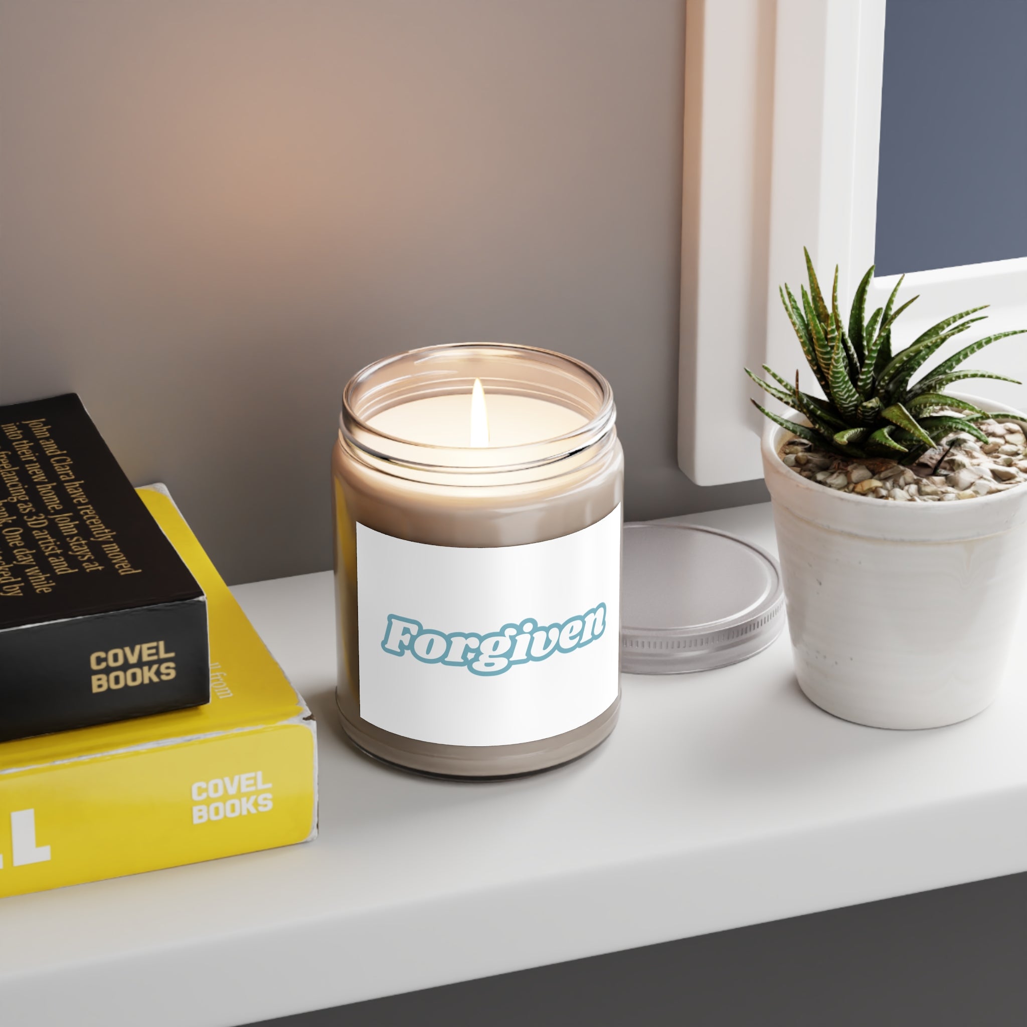 Forgiven Scented Soy Candles with White Lid, 9oz