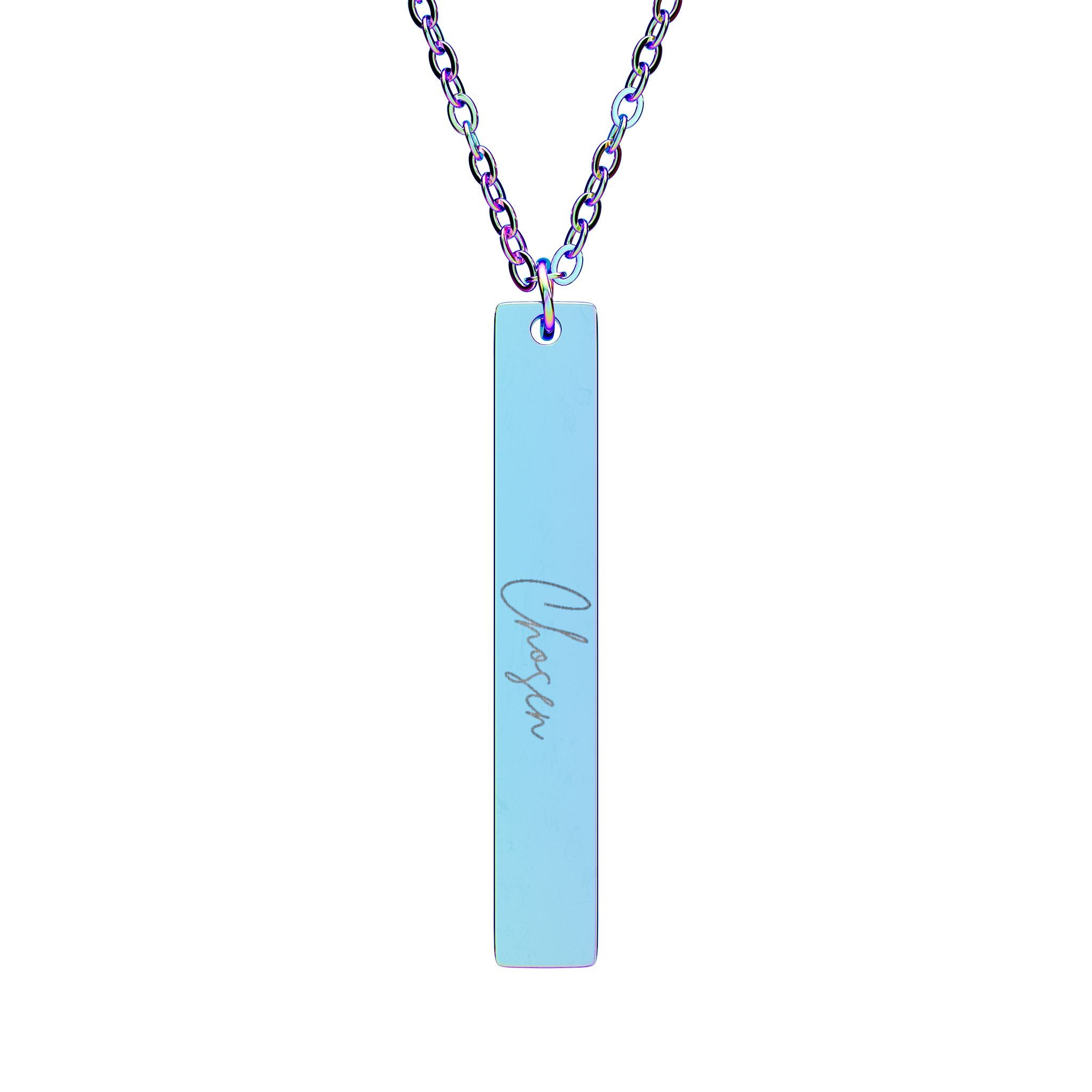 Chosen Vertical Bar Necklace (Engraving)