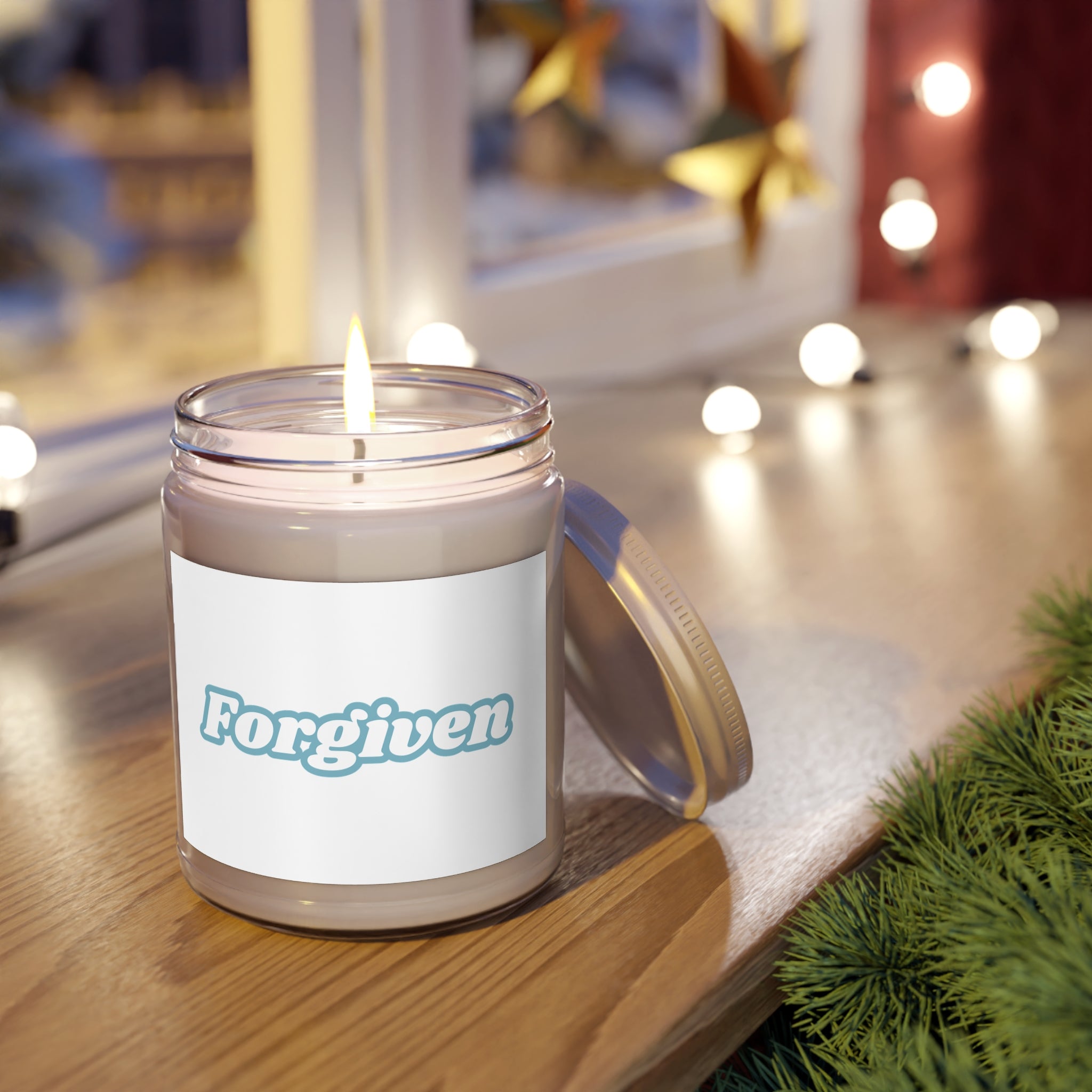 Forgiven Scented Soy Candles with White Lid, 9oz