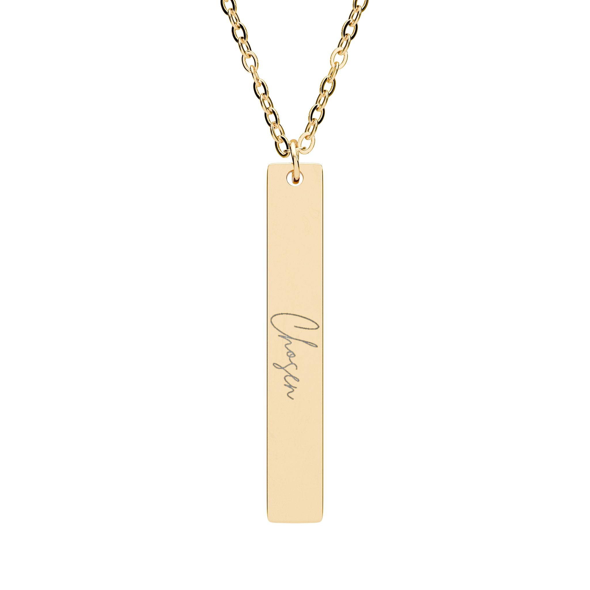 Chosen Vertical Bar Necklace (Engraving)