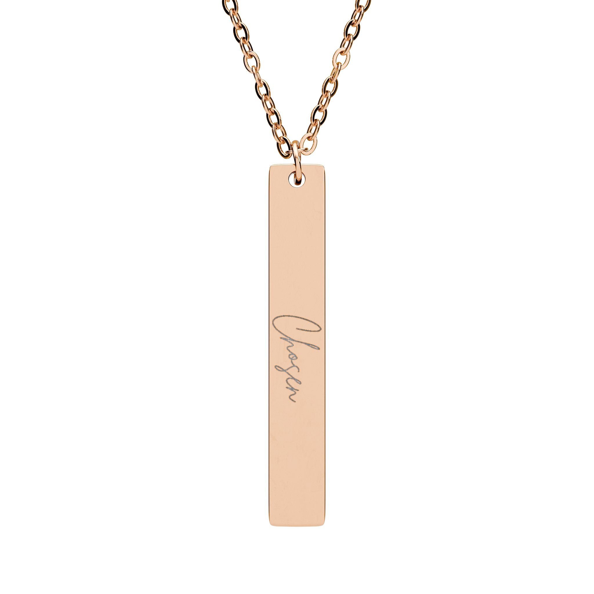 Chosen Vertical Bar Necklace (Engraving)