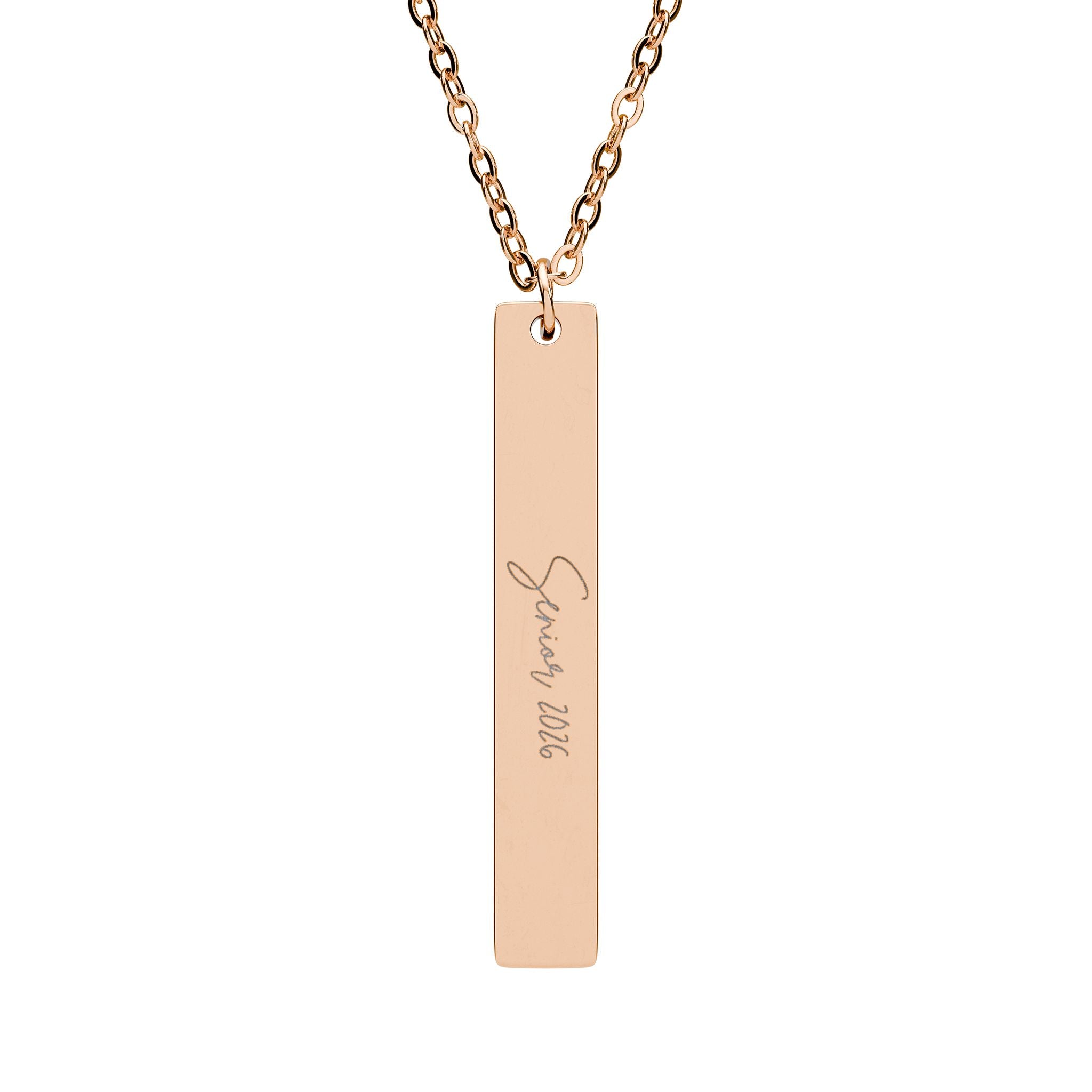 Senior Vertical Bar Necklace (Engraving)