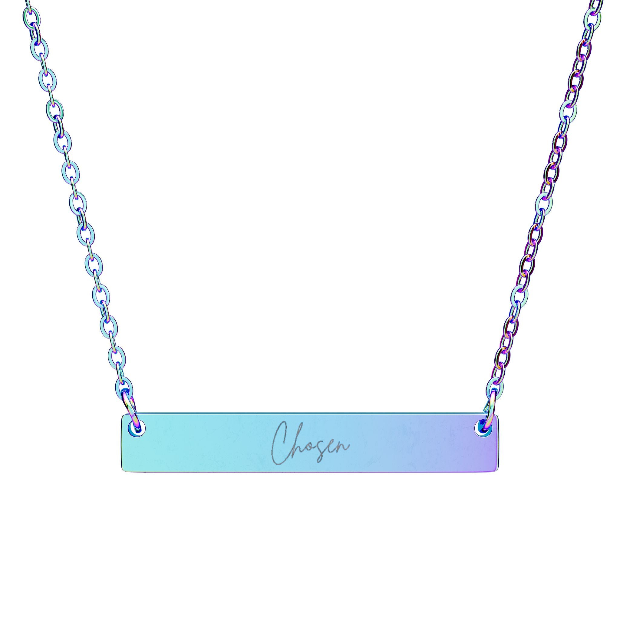Chosen Horizontal Bar Necklace (Engraving)